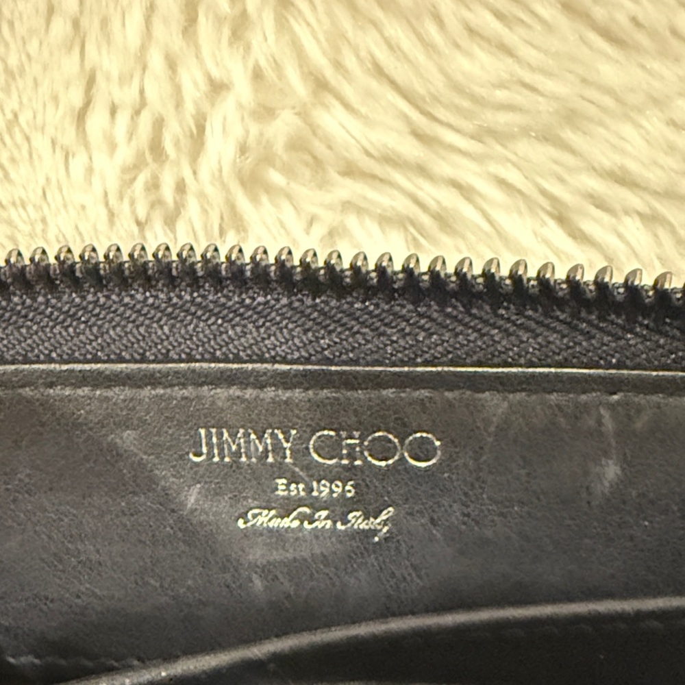 Jimmy Choo Navy Zippy Wallet with Silver Star Studs - Picture 9 of 9